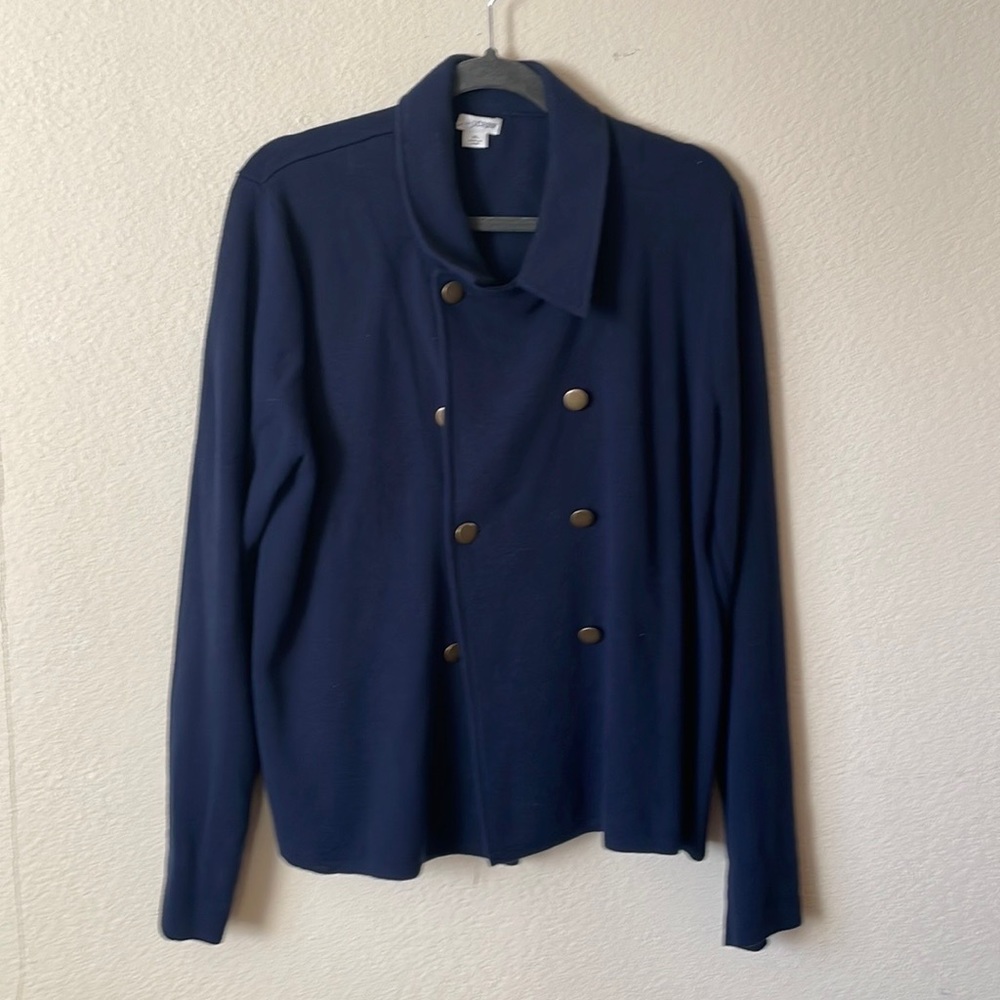 J by J Crew, navy blue, sweater blazer. Size XL.